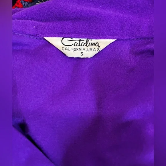 Vintage purple Catalina mod beach Cover-up-mini dress small - Picture 7 of 7